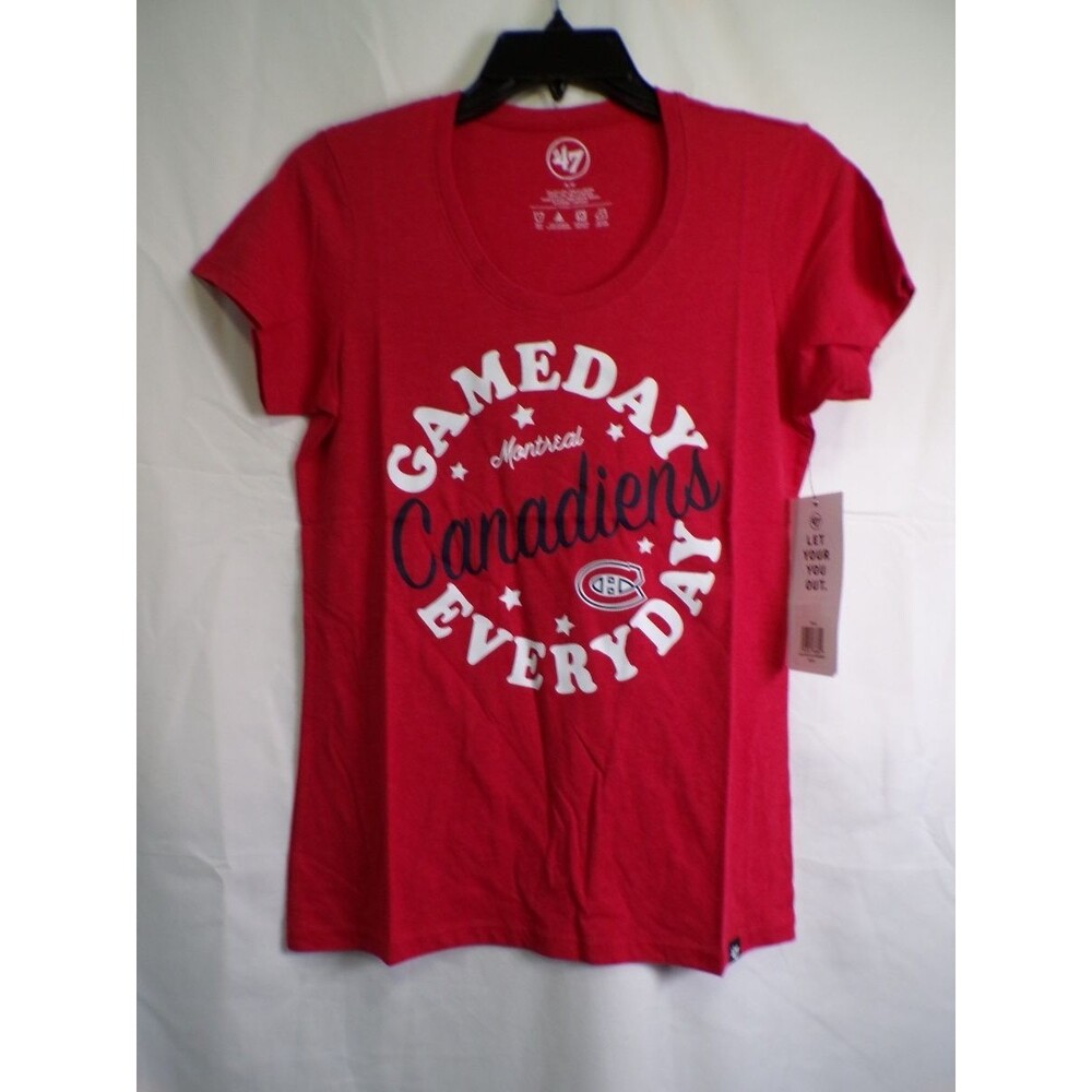 47 Brand Women's S Montreal Canadiens T-Shirt Red Gameday Everyday Jersey